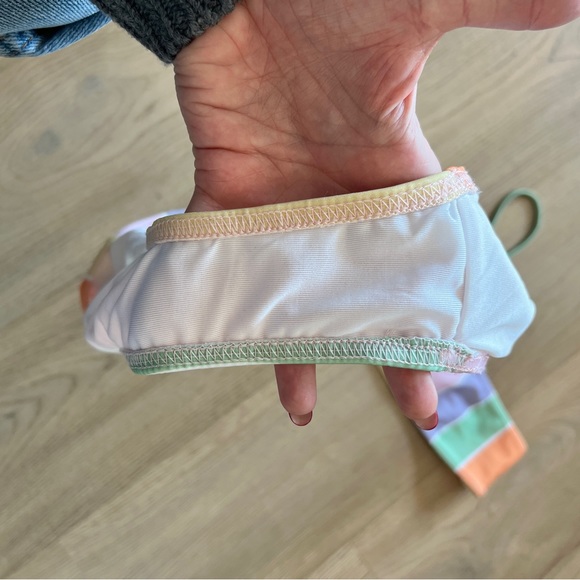 Collusion Multi Colour Bikini High Waist Bottoms, 1 Strap Top Sz: fits like XXS - Picture 13 of 13